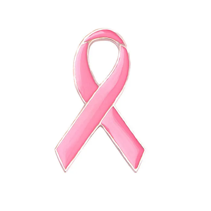 Pink Ribbon pin middel 4 x 2,5 cm