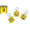 Sleutelhanger smiley met ledlicht 12 stuks