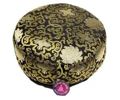 Meditatiekussen zwart lotus patroon