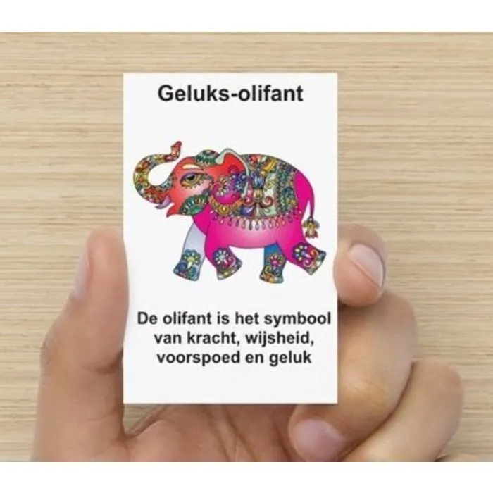 Olifant Sleutelhanger Goudkleurig met Kaartje