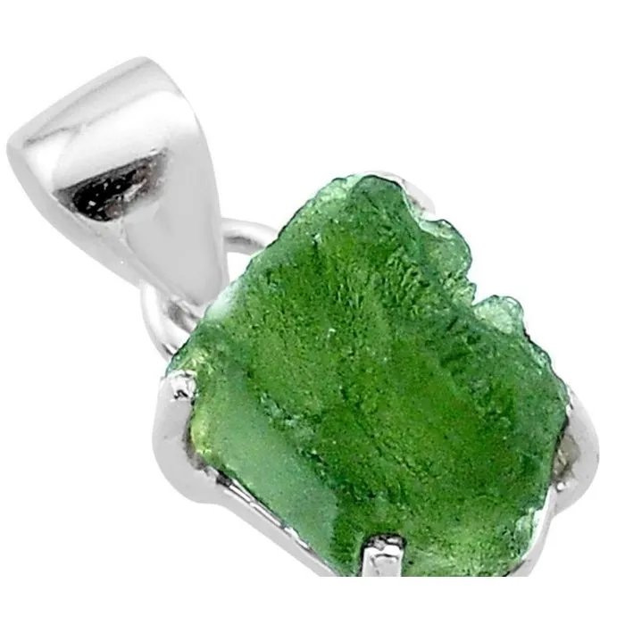 Zilveren hanger Moldaviet Tsjechië groen