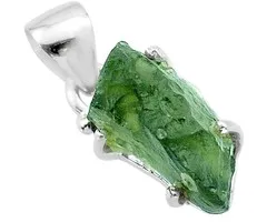 Zilveren hanger Moldaviet groen