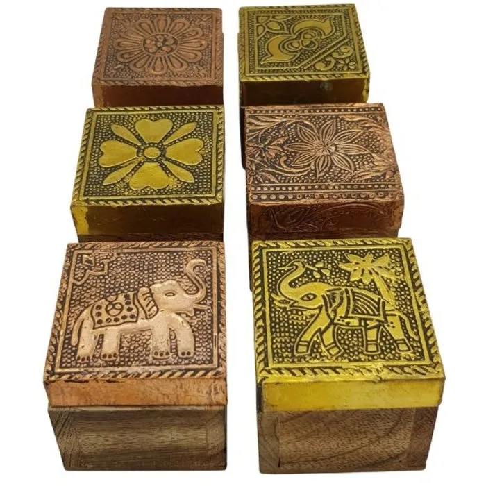 Doosje Oriental hout metaal