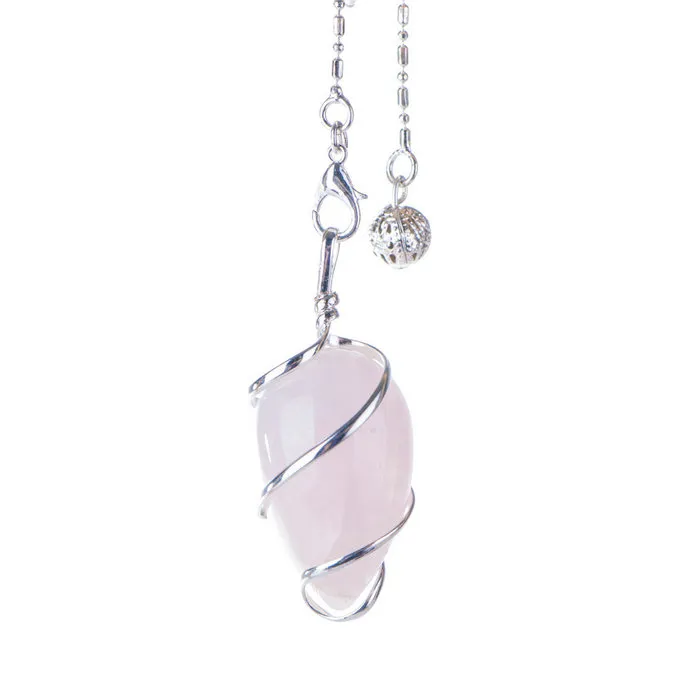 Spiraal pendel Rozenkwarts