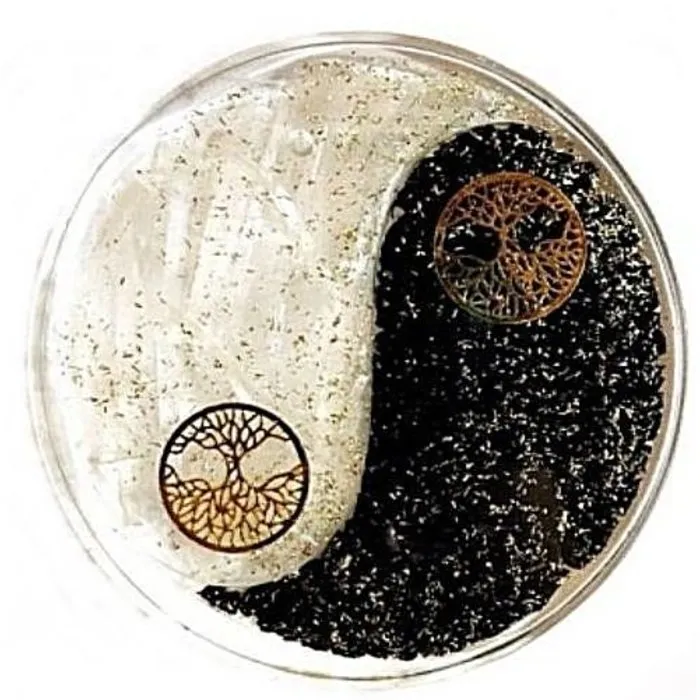 Schijf onderzetter orgonit yin yang