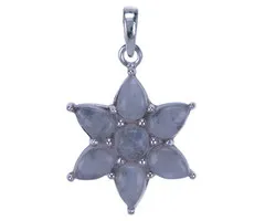 Zilver hanger ster maansteen