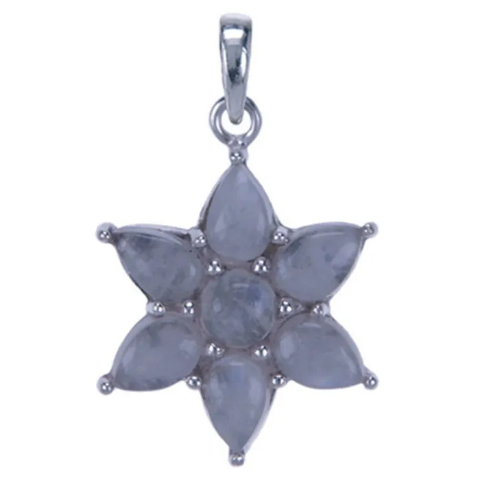 Zilver hanger ster maansteen