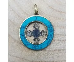 Dubbele dorje hanger Turkoois