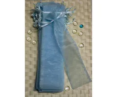 Organza zakje  lang Licht blauw