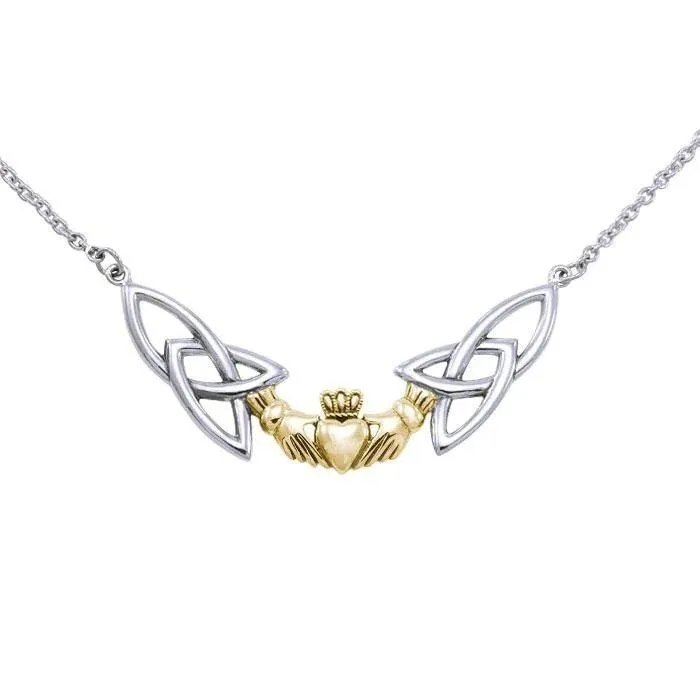 Collier met Claddagh zilver en goud