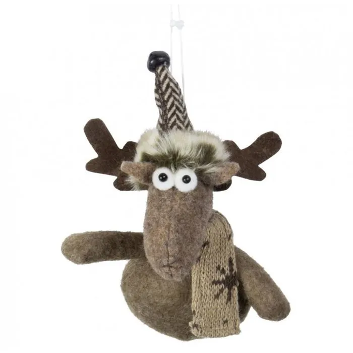 Rendier pluche hanger 14 cm