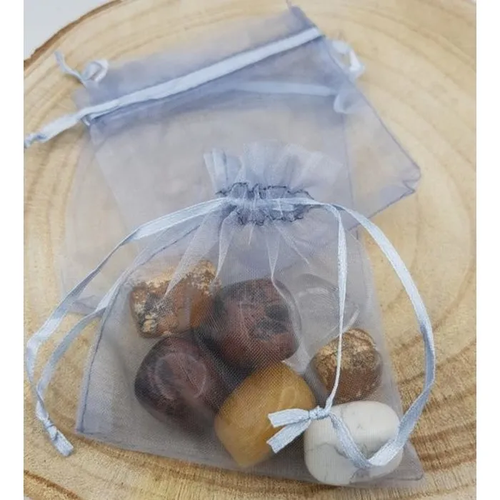 Organza zakje grijs 9 x 11 cm