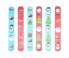 Klaparmband kerstmis 6 stuks