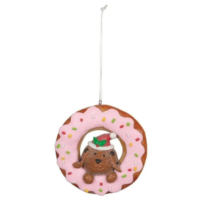 Kerst donut hanger hond