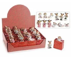 Kerstfiguur in cadeaudoosje met kerstkaartje