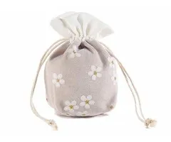 Katoenen zakje met bloemen