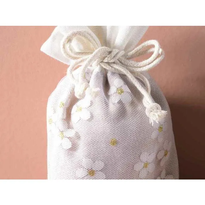 Katoenen zakje met bloemen