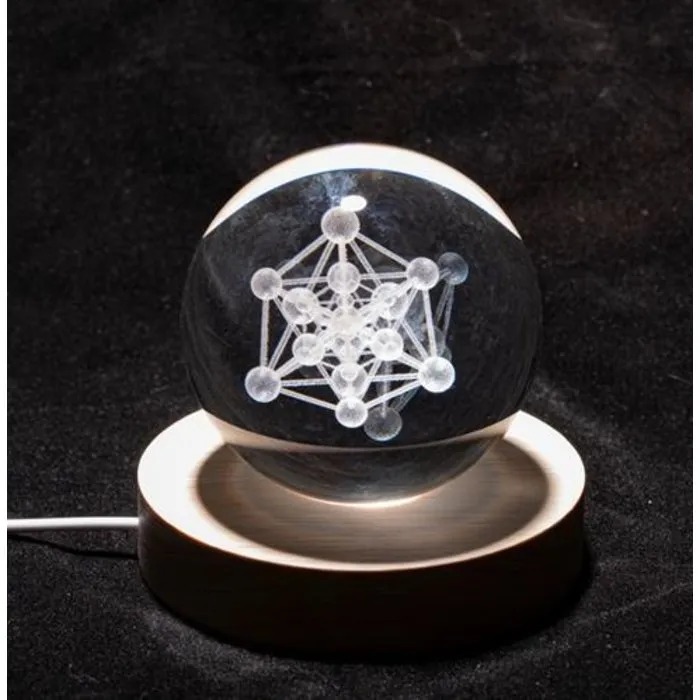 Kristalbol Metatron met led licht