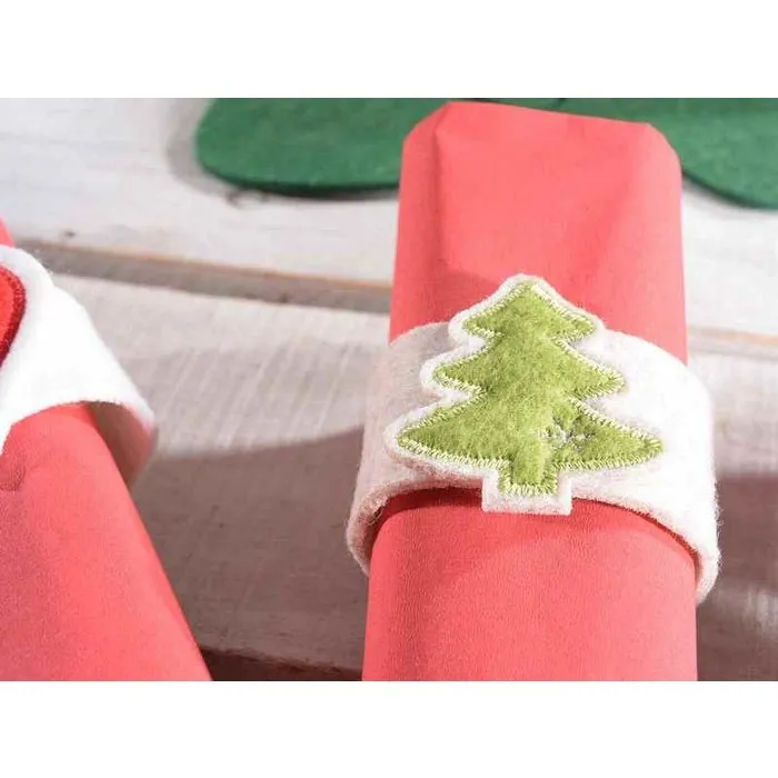 Vilten servethouder Kerstmotief 3 stuks