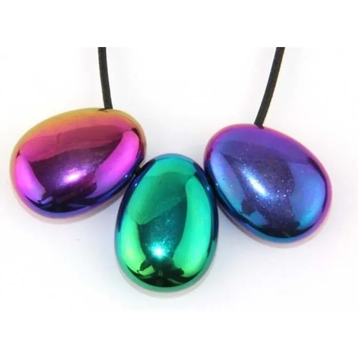 Hanger regenboog hematiet ovaal