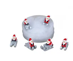 Kerstmannen met slee 6 stuks