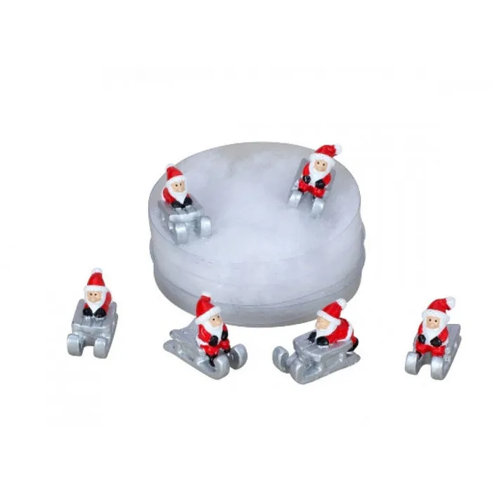 Kerstmannen met slee 6 stuks