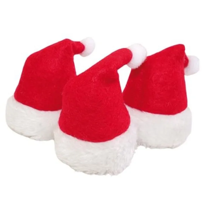 Kerstmutsen voor flessen 3 stuks