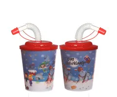 Beker sinterklaas met rietje en deksel