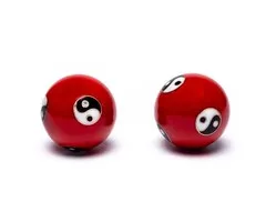 Meridiaankogels yin yang rood 3,5 cm