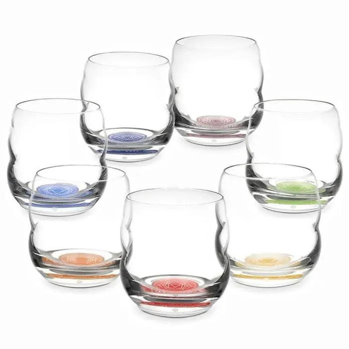 Meta Title: Chakra Drinkglazen Set Nature Design - 7 Vitaalwater Glazen