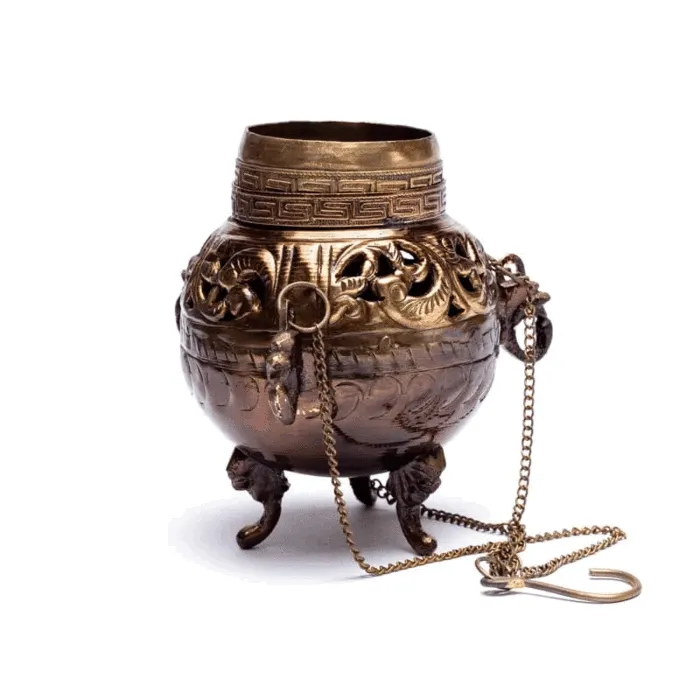 Wierookbrander hangmodel messing antiek finish