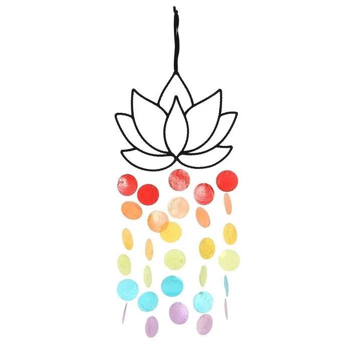 Lotus Hanger met Capiz Schelp Regenboogkleuren