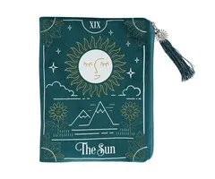 Tasje met rits met afbeelding van de tarotkaart zon