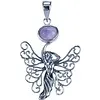 Zilveren Elfje hanger met amethyst