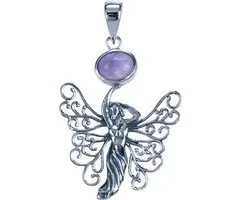 Zilveren Elfje hanger met amethyst