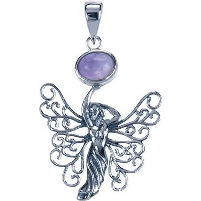 Zilveren Elfje hanger met amethyst