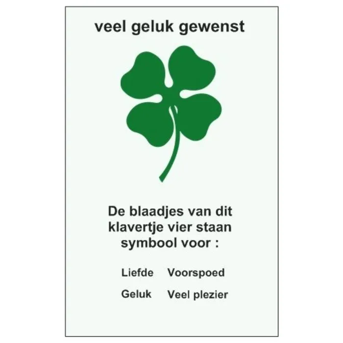 Klaver vier op kaartje