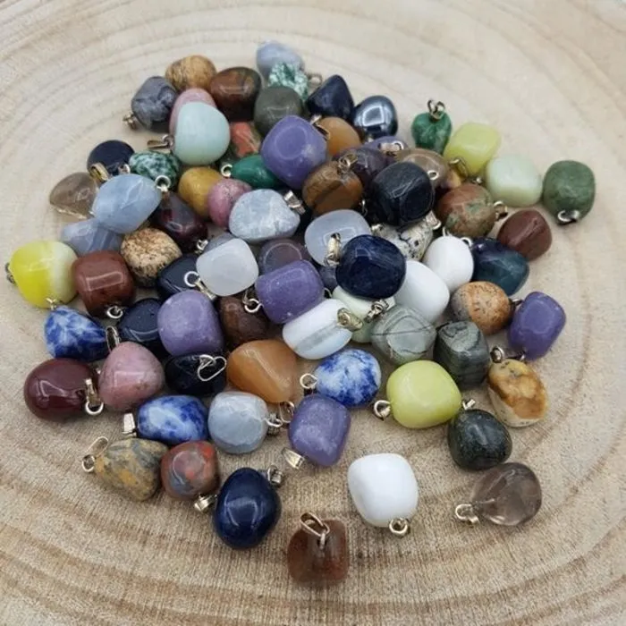 Edelsteen hangertjes 10 stuks