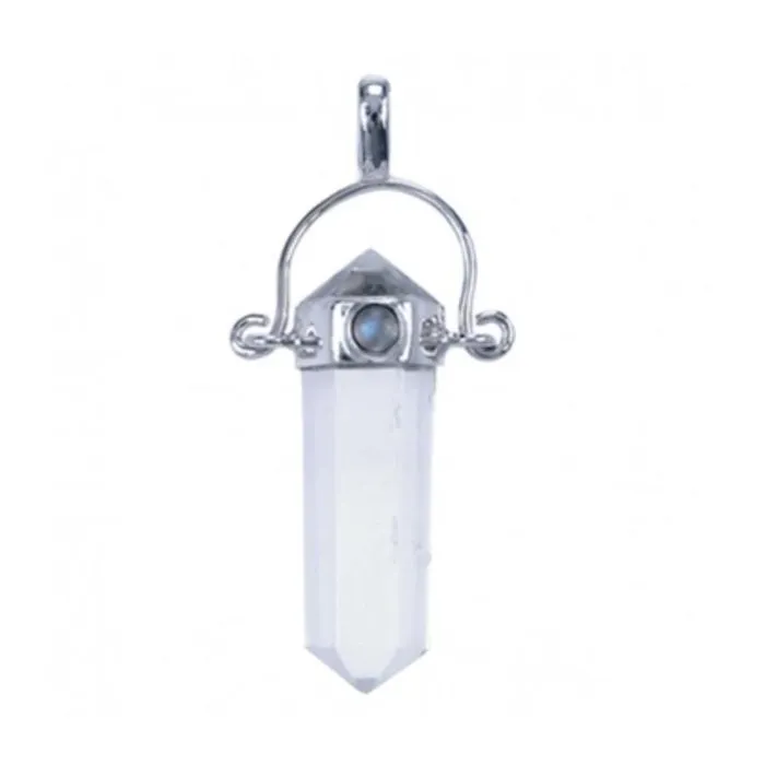 925 sterling zilver bergkristal dubbelpunt  met maansteen