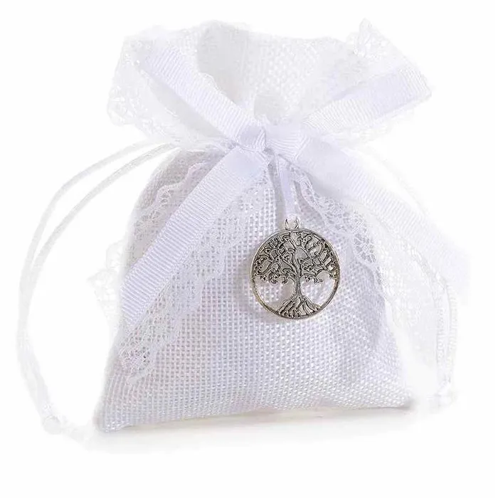 Luxe stoffen zakje  met levensboom