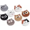 Set van 4 glanzende keramische onderzetters "Funny Cats"