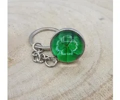 Klaver vier bol sleutelhanger met kaartje