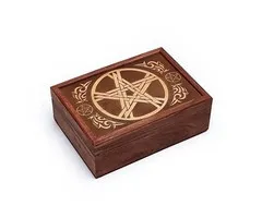 Tarotdoos pentagram gegraveerd