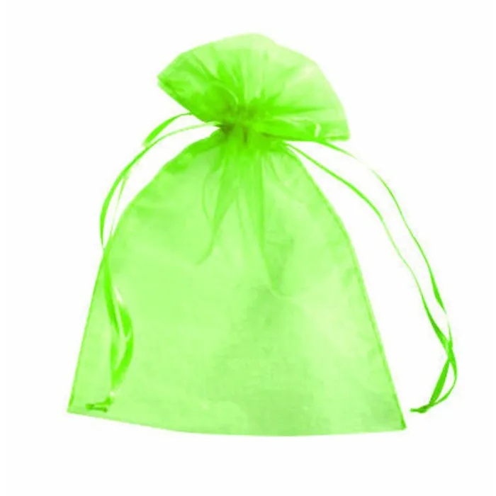 Organza zakje groen 9 x 12 cm