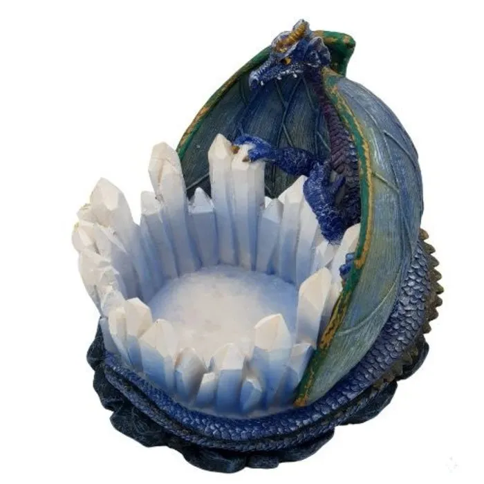 Draak met kristallen en kom