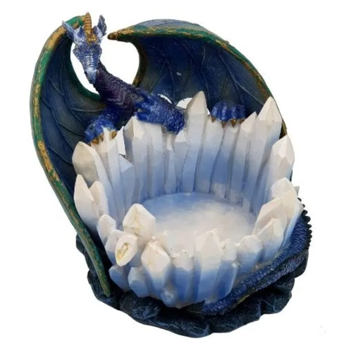 Draak met kristallen en kom