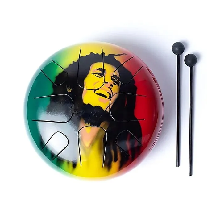 Metalen Tongue Drum 8 bladen Bob Marley