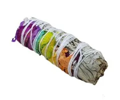 Witte Salie &  Rozenblaadjes Smudge 12cm