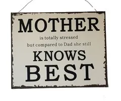 Retro bord- Mother knows best