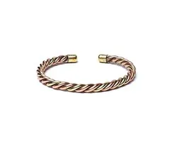 Gedraaide armband brons- en goudkleurig